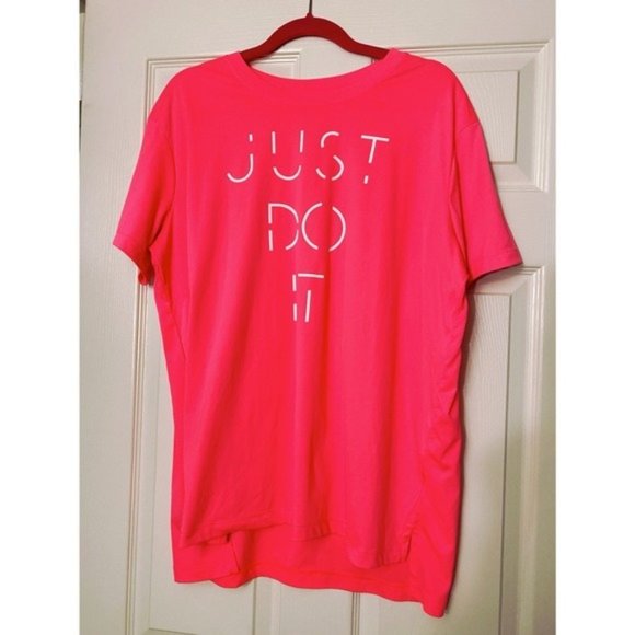Nike Tops Nike Pink Drifit Just Do It Womens Training Tshirt